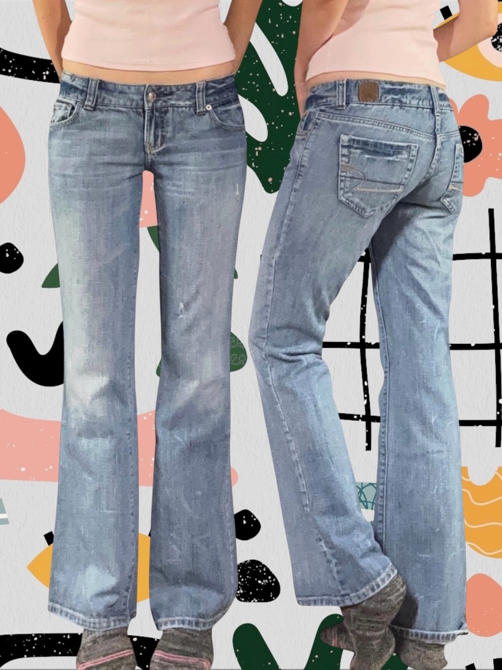 American Eagle | Y2K Favorite Boyfriend Low Rise Medium Wash Bootcut Jeans